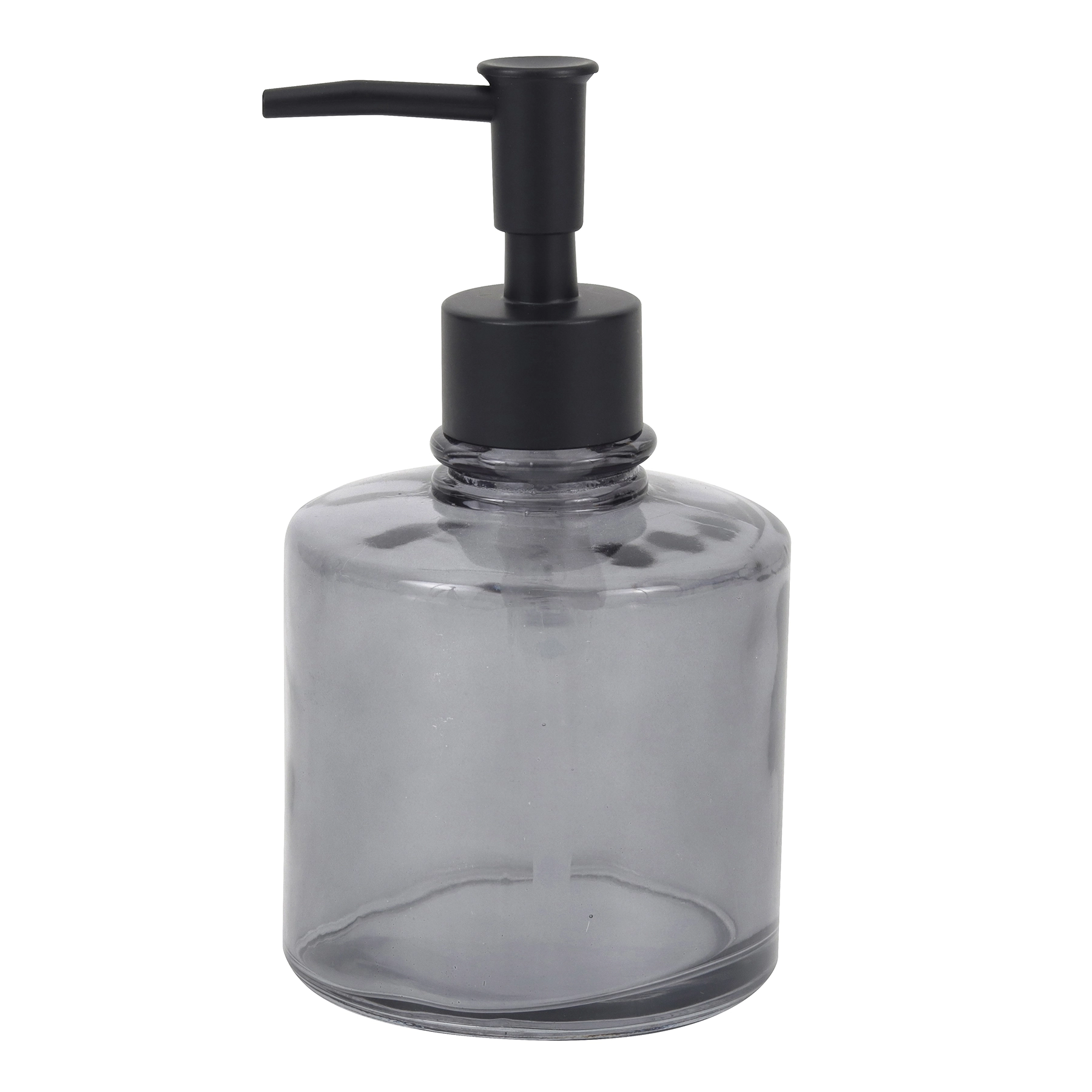 Porta Sabonete Líquido de Bancada para Banheiro 600ml Vidro Cinza Symi Oikos
