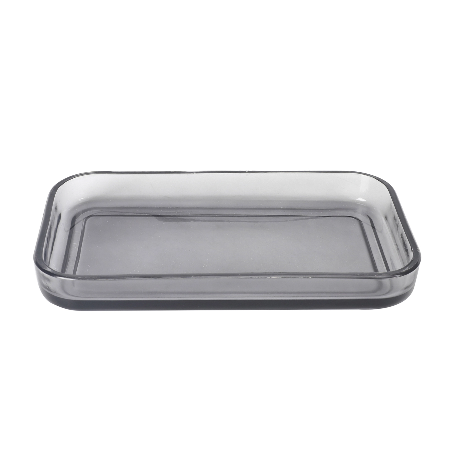 Bandeja para Banheiro de Vidro Cinza Retrô Oikos