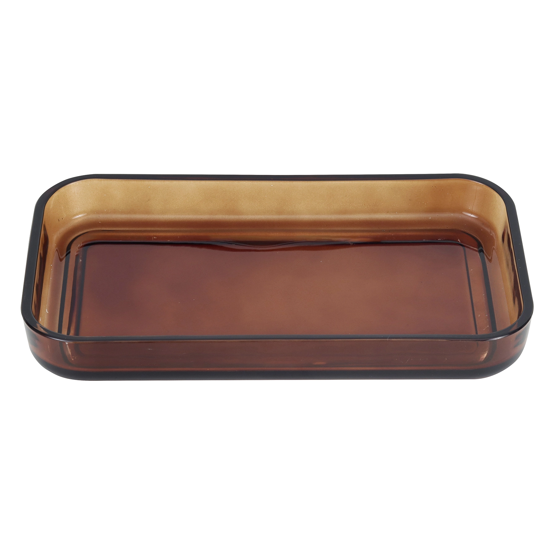Bandeja para Banheiro de Vidro Ambar Retrô Oikos