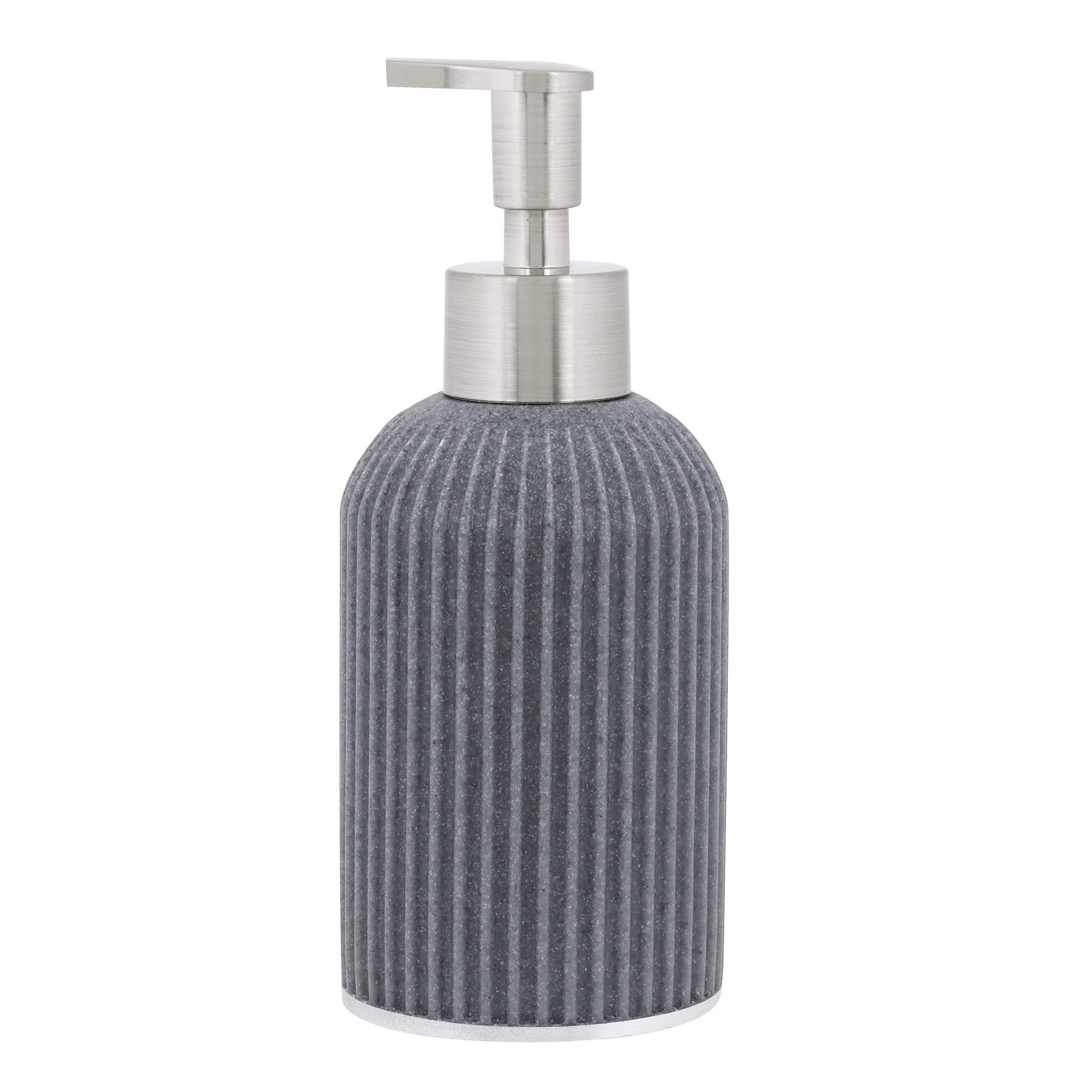 Porta Sabonete Líquido de Bancada para Banheiro 400ml Plástico Cinza Lemnos Oikos