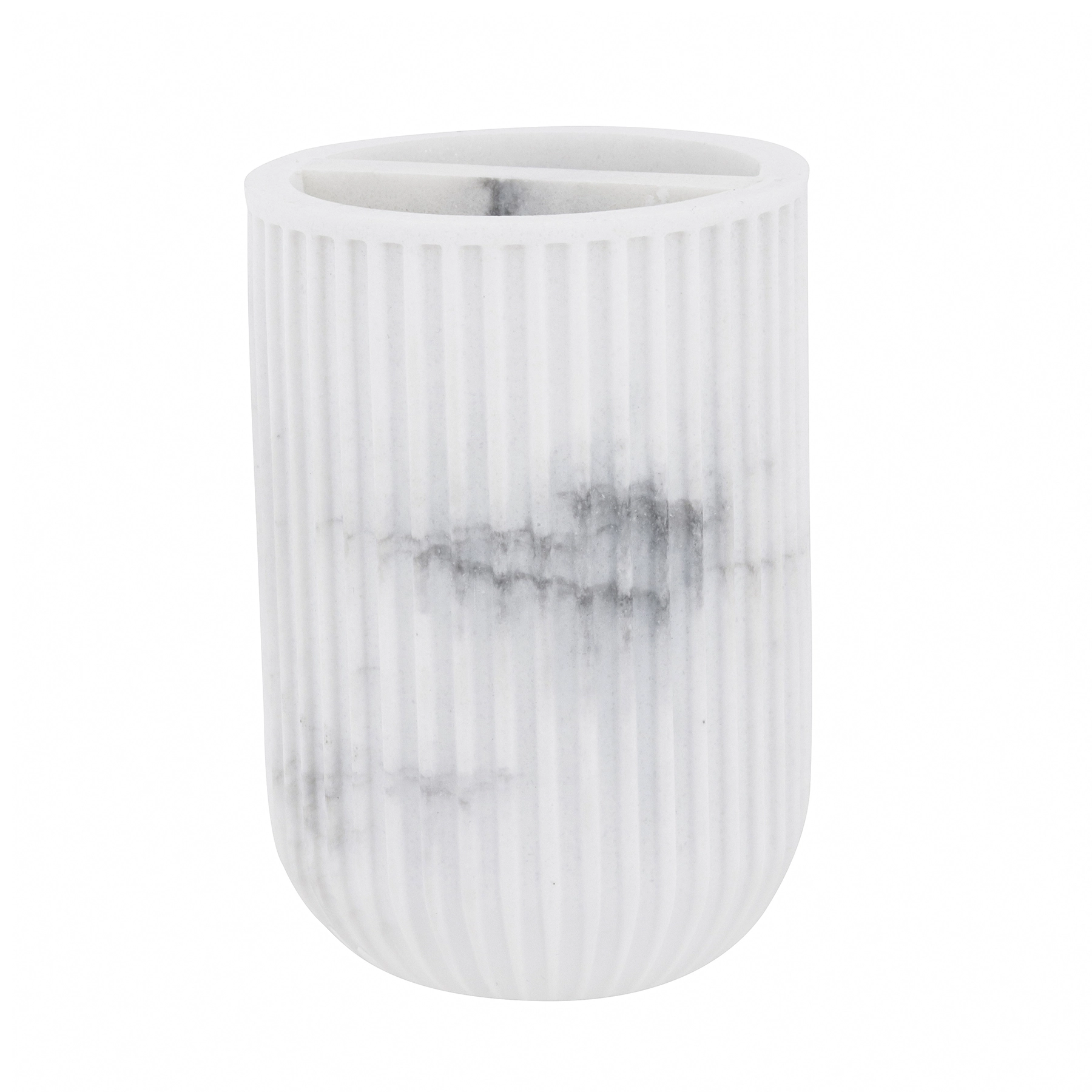 Porta Escova de Dente de Bancada para Banheiro Plástico Branco Samos Oikos