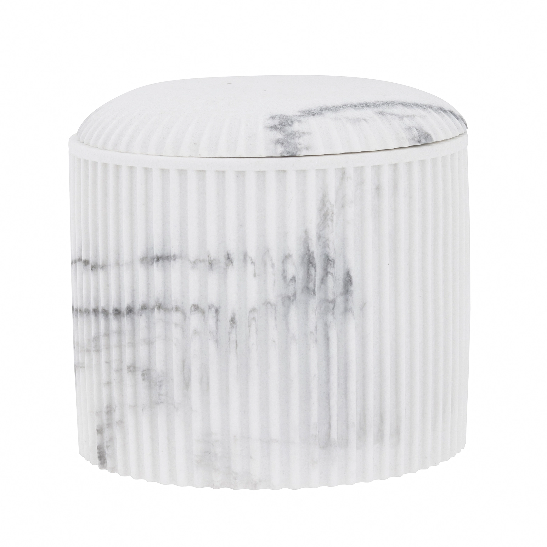 Porta Algodão de Bancada para Banheiro Resina Branco Samos Oikos