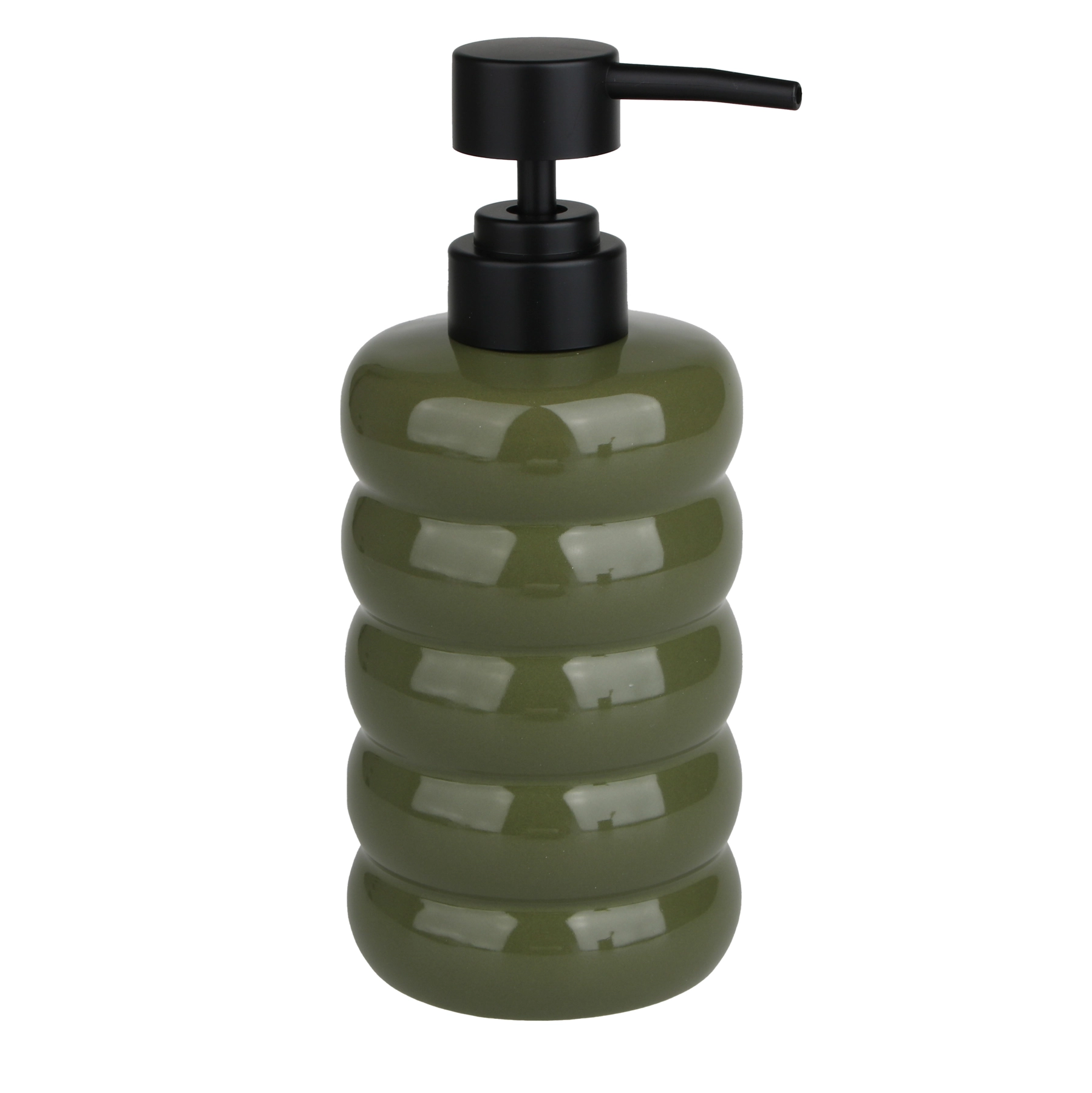 Porta Sabonete Líquido de Pia para Banheiro 500mL Pedra Verde Escuro Gomos Oikos