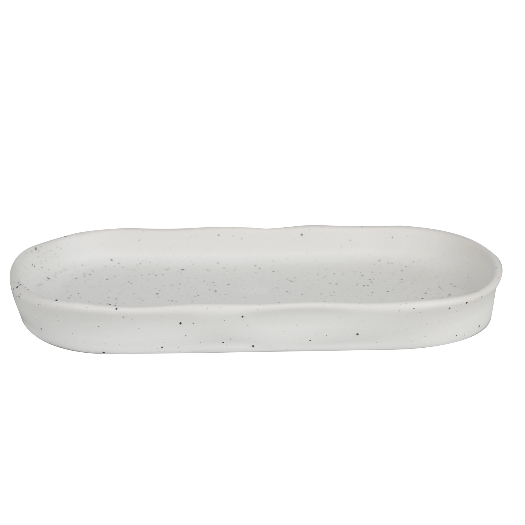 Bandeja para Banheiro Cerâmica Branca 9x2x18,5cm Contorno Oikos