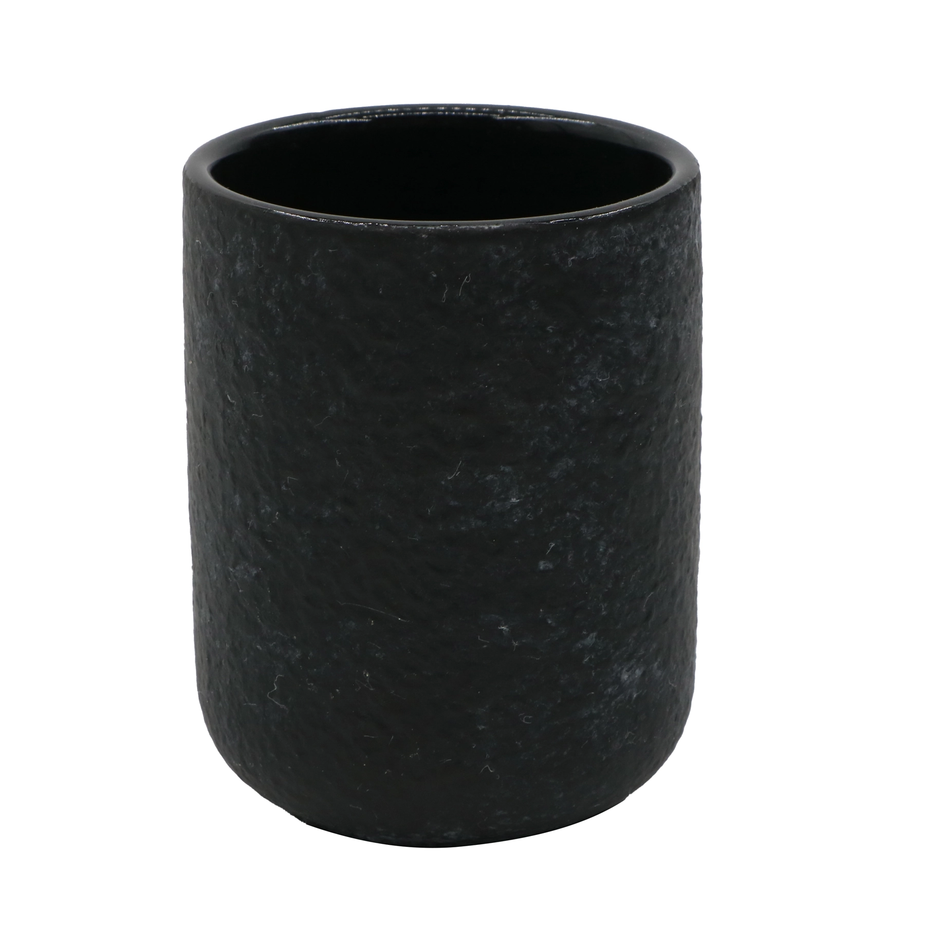 Porta Escova de Dente de Bancada para Banheiro Cerâmica Preto Oikos