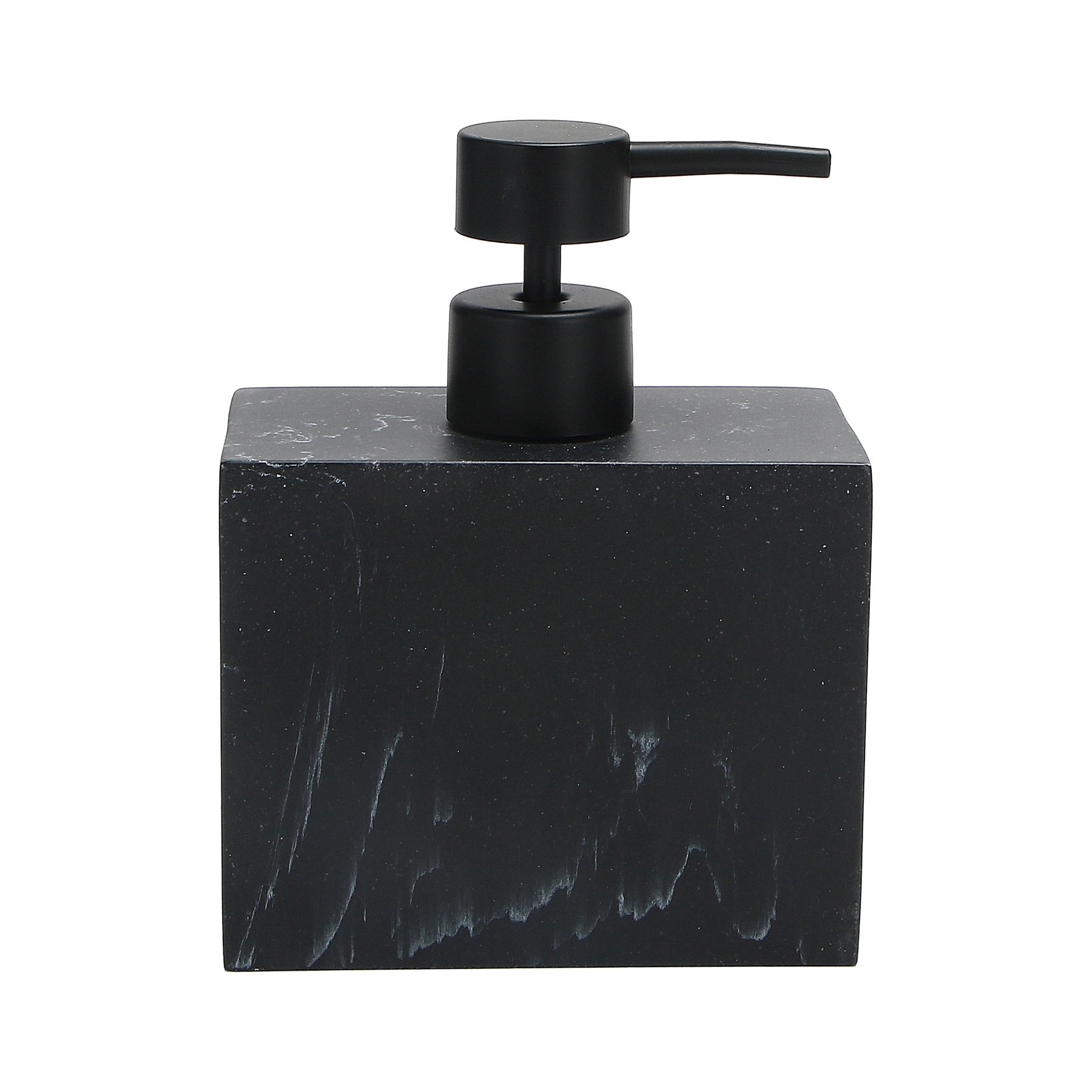 Porta Sabonete Líquido de Pia para Banheiro 500mL Pedra Preto Marmorizado Oikos