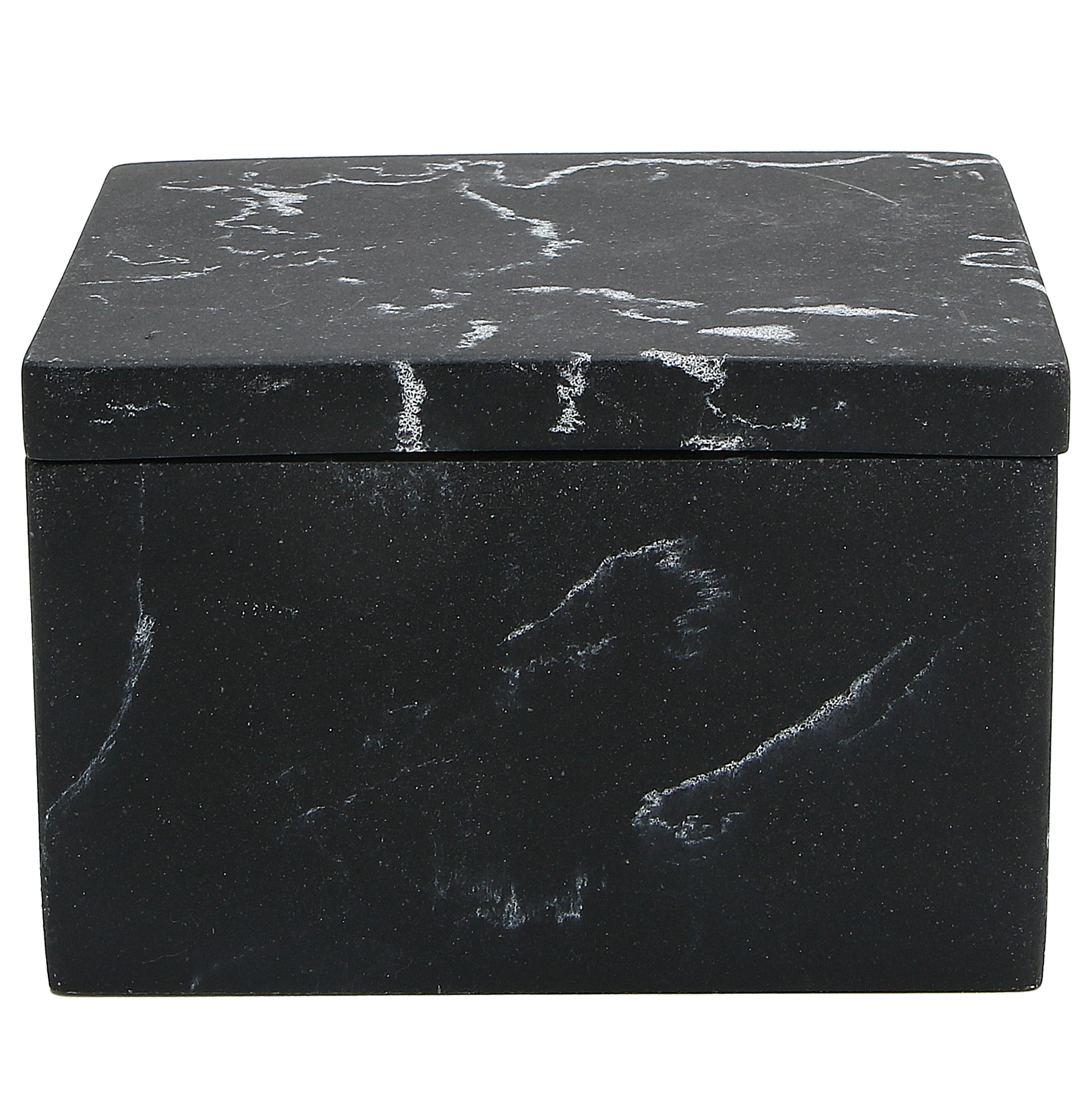 Porta Algodão para Banheiro Mármore Preto Oikos