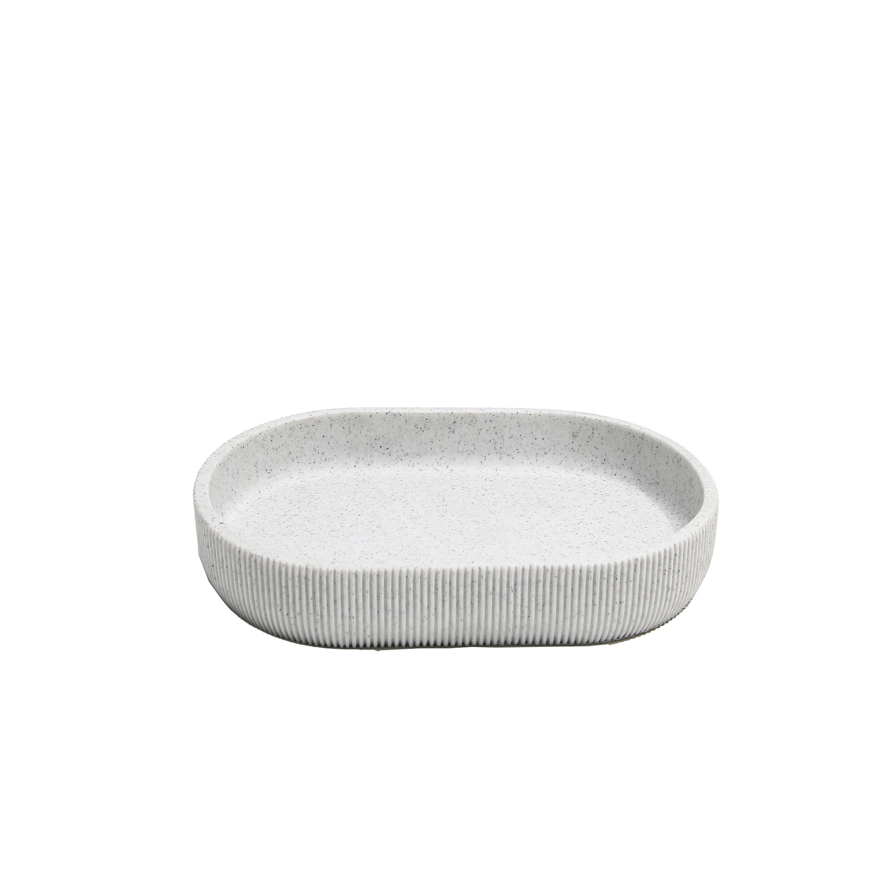 Bandeja para Banheiro de Poliresina Branca 2x12x20cm Canelado Oikos