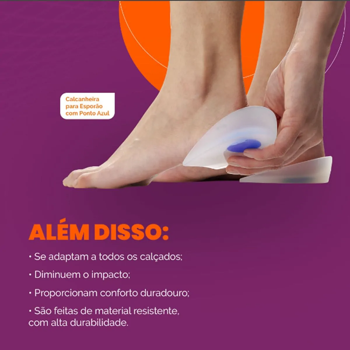 Calcanheira para Esporão com Ponto Azul FT101 Tam M - 1 par