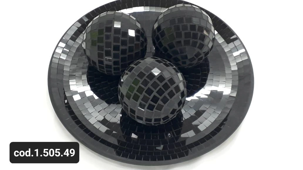 Jogo Prato C 3 Bolas Preto 1505.49 Biju Espelhos