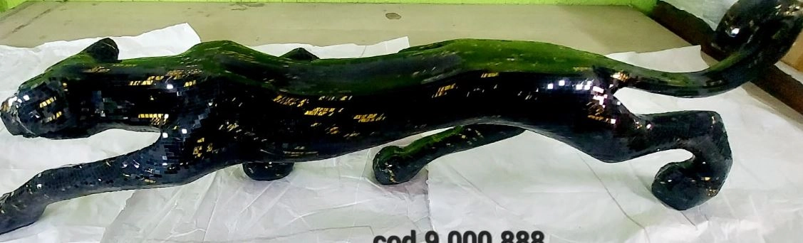Pantera Preta Dourado Risco 9000.888 Biju Espelhos
