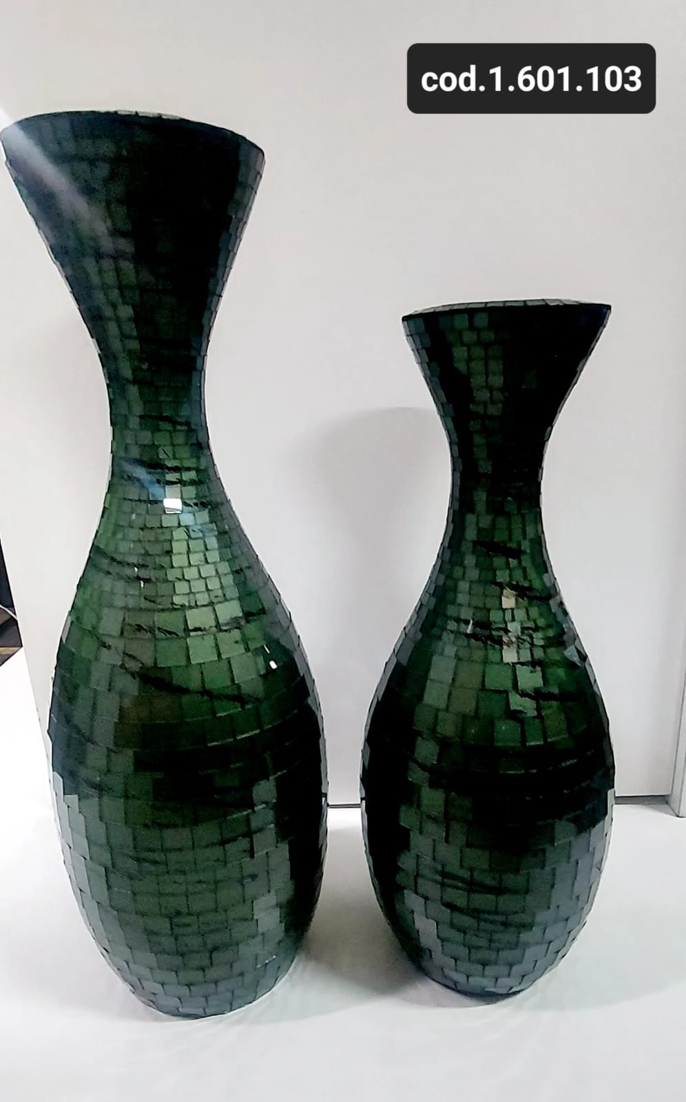 Jogo Vaso Boca Par Verde Com Preto 1.601.103 Biju Espelhos