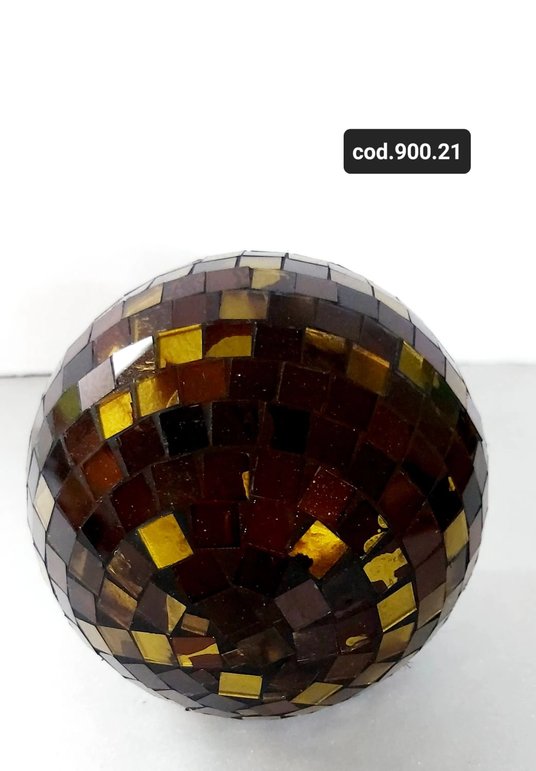 Bola Decorativa Marrom Dourado N10 900.21 Biju Espelhos