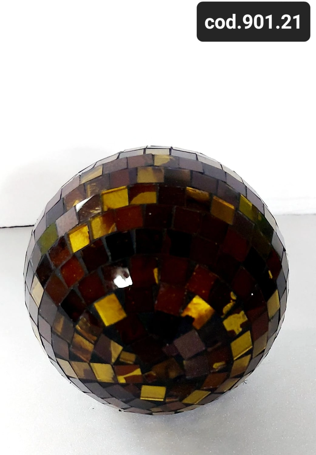 Bola Decorativa Marrom Dourado N12 901.21 Biju Espelhos