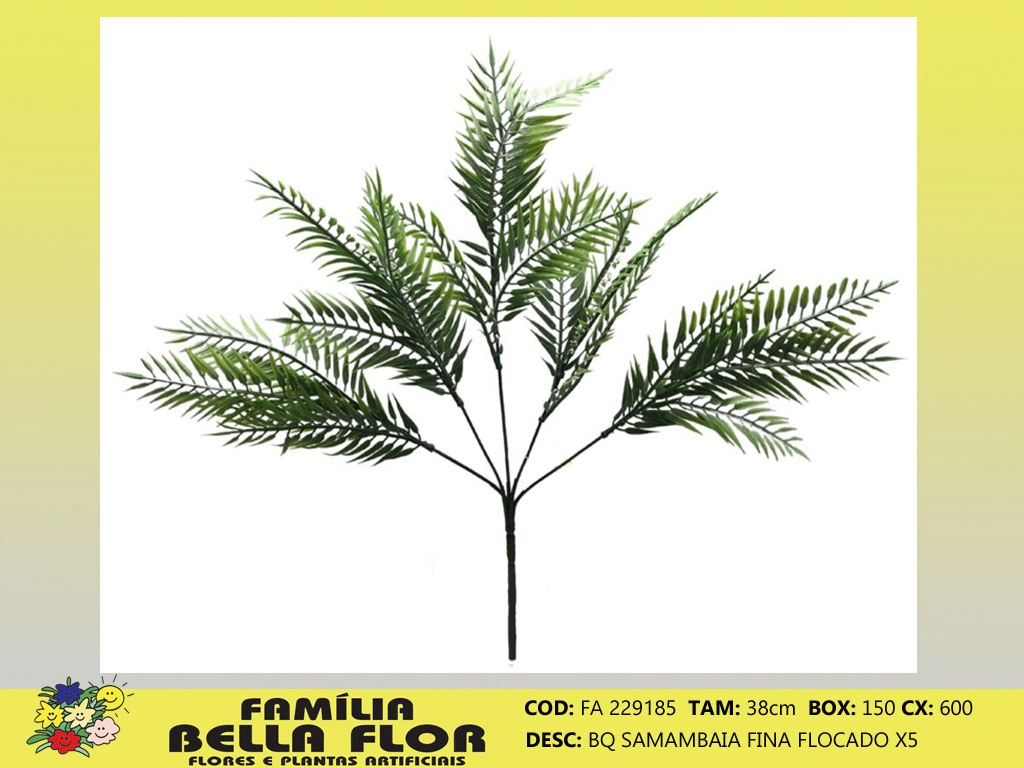 Buque Samambaia Fina Flocado X5 Fa 229185 Bella Flor
