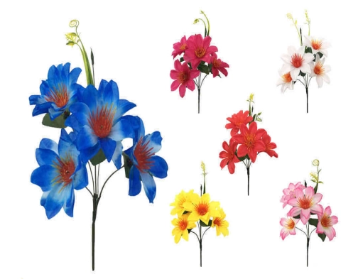 U. Buque Dalia Com 4 Flores 5 Galhos 33cm Bg237044 Bg 913910