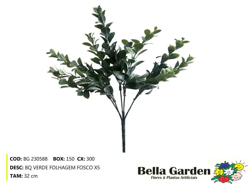 Bq Folhagem Verde Fosco Ref Bg Bella Garden