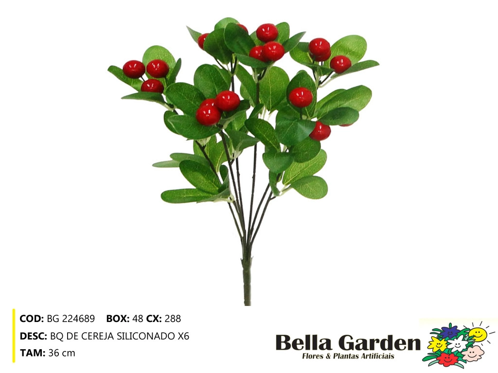 Buque Cereja Siliconado X6 36cm Bg 224689 F.bella Flor
