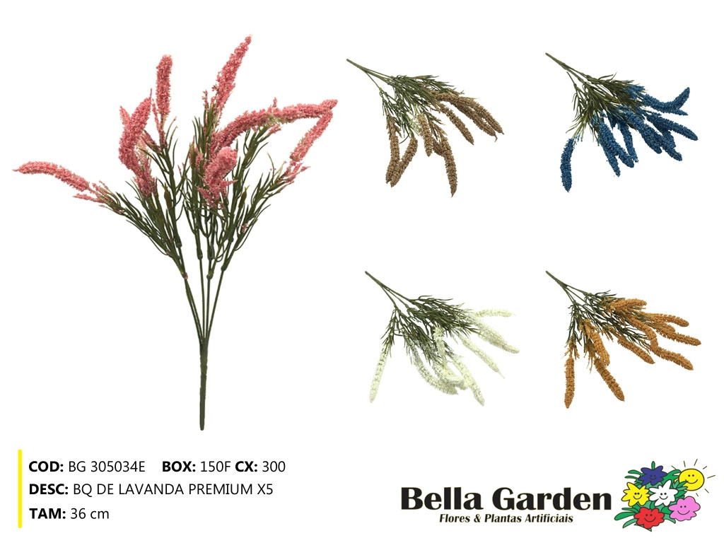 Buque Lavanda Premium X5 36cm Bg 305034e F.bella Flor