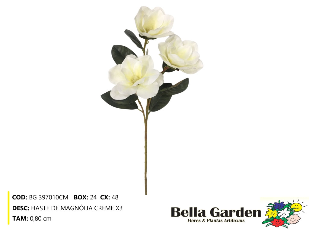 Haste Magnolia Creme X3 Bg397010cm Bella Flor