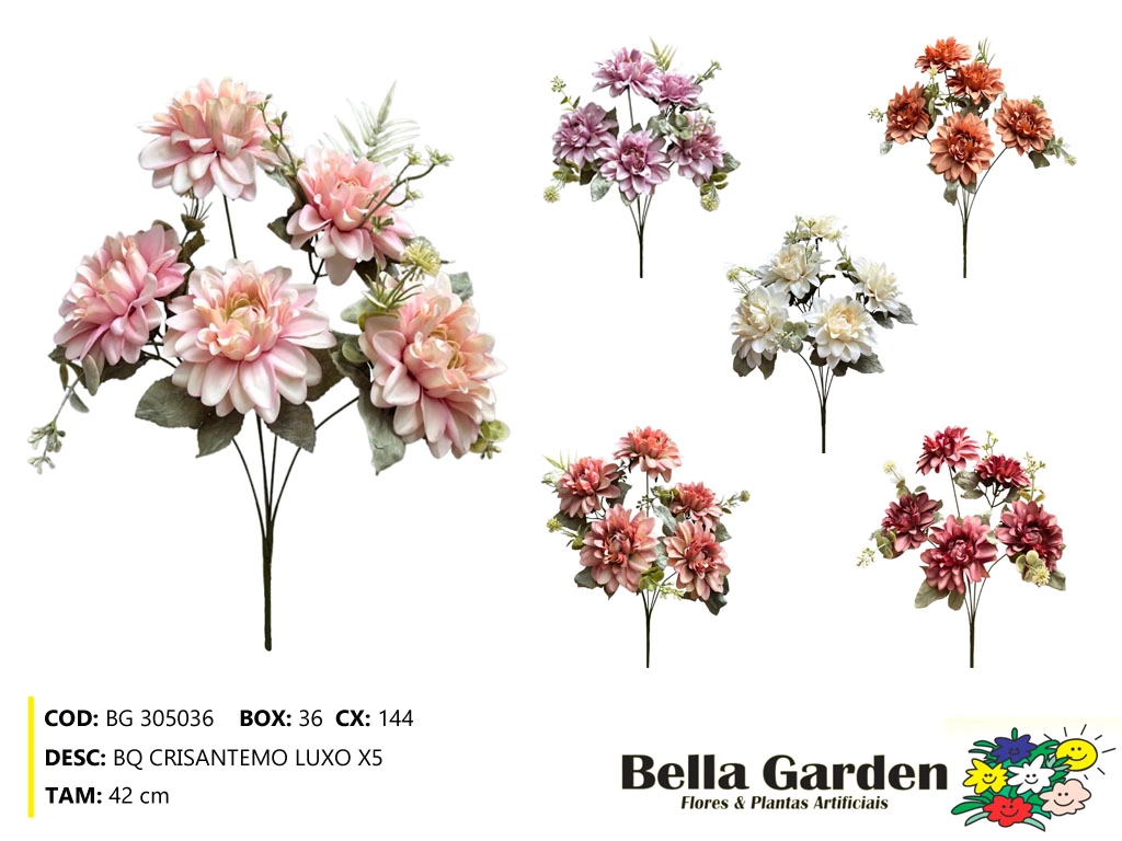 Buque Crisantemo Luxo X5 Bg305036 Bella Flor