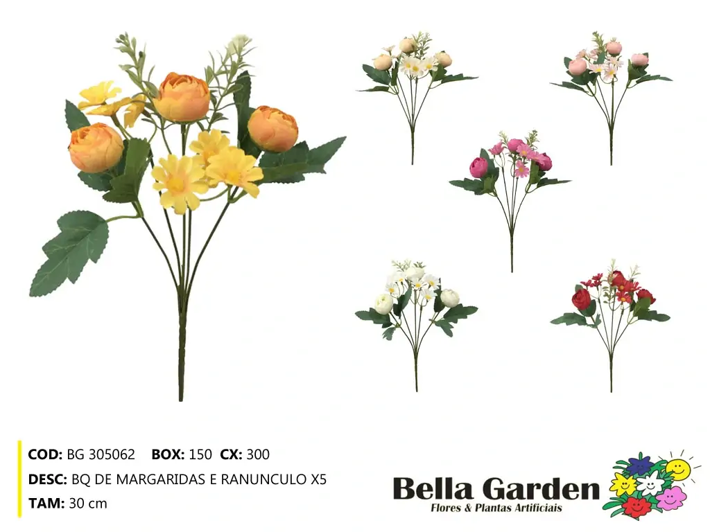 Bg 305062 Bq De Margaridas E Ranunculo X5...150/300