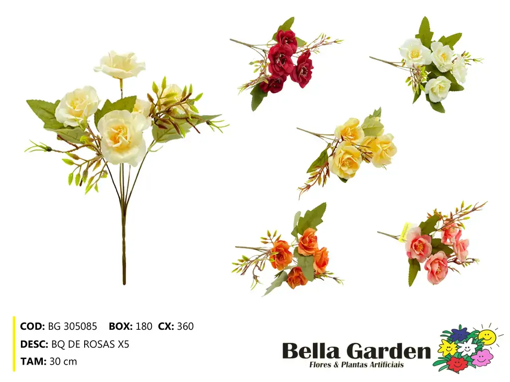 Buque Rosas X5 Bg 305085 Bella Flor