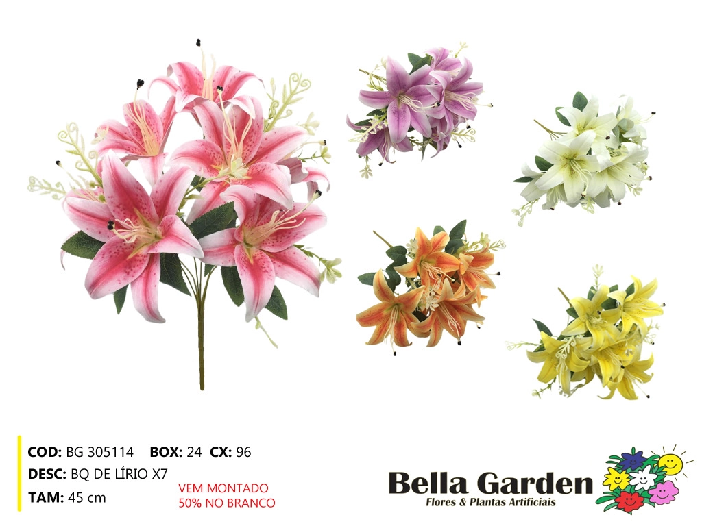 Buque Lirio X7 45cm Bg 305114 F.bella Flor