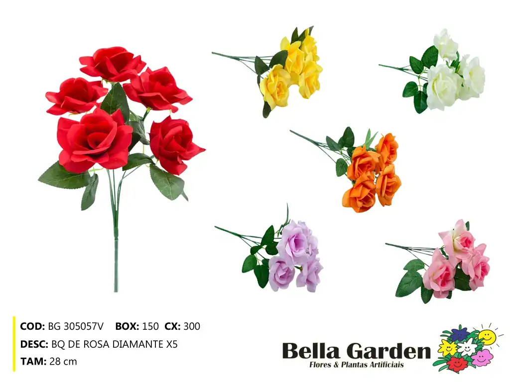 Buque Rosa Diamante X5 Bg 305057v Bella Flor