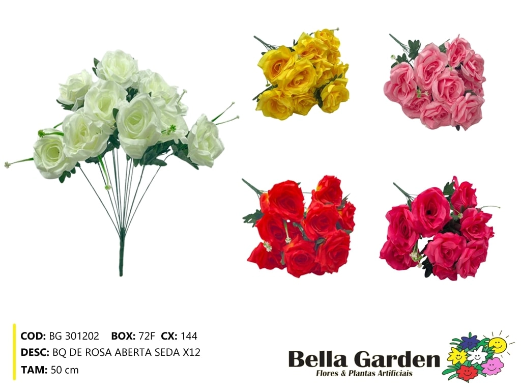Buque Rosa Aberta X12 Bg 301202 Bella Flor
