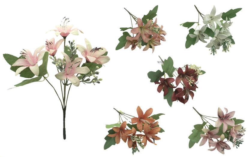 Mini Buque Lirio X5 30cm Bg305156e Bella Flor