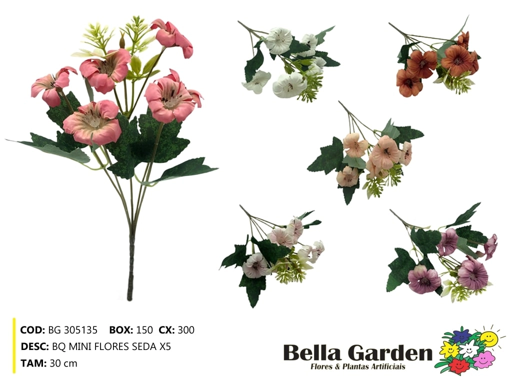 Mini Buque Flores X5 Bg 305135 Bella Flor