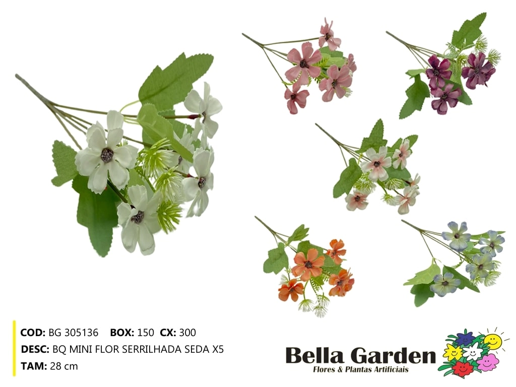 Mini Buque Flor Serrilhada X5 Bg 305136 Bella Flor