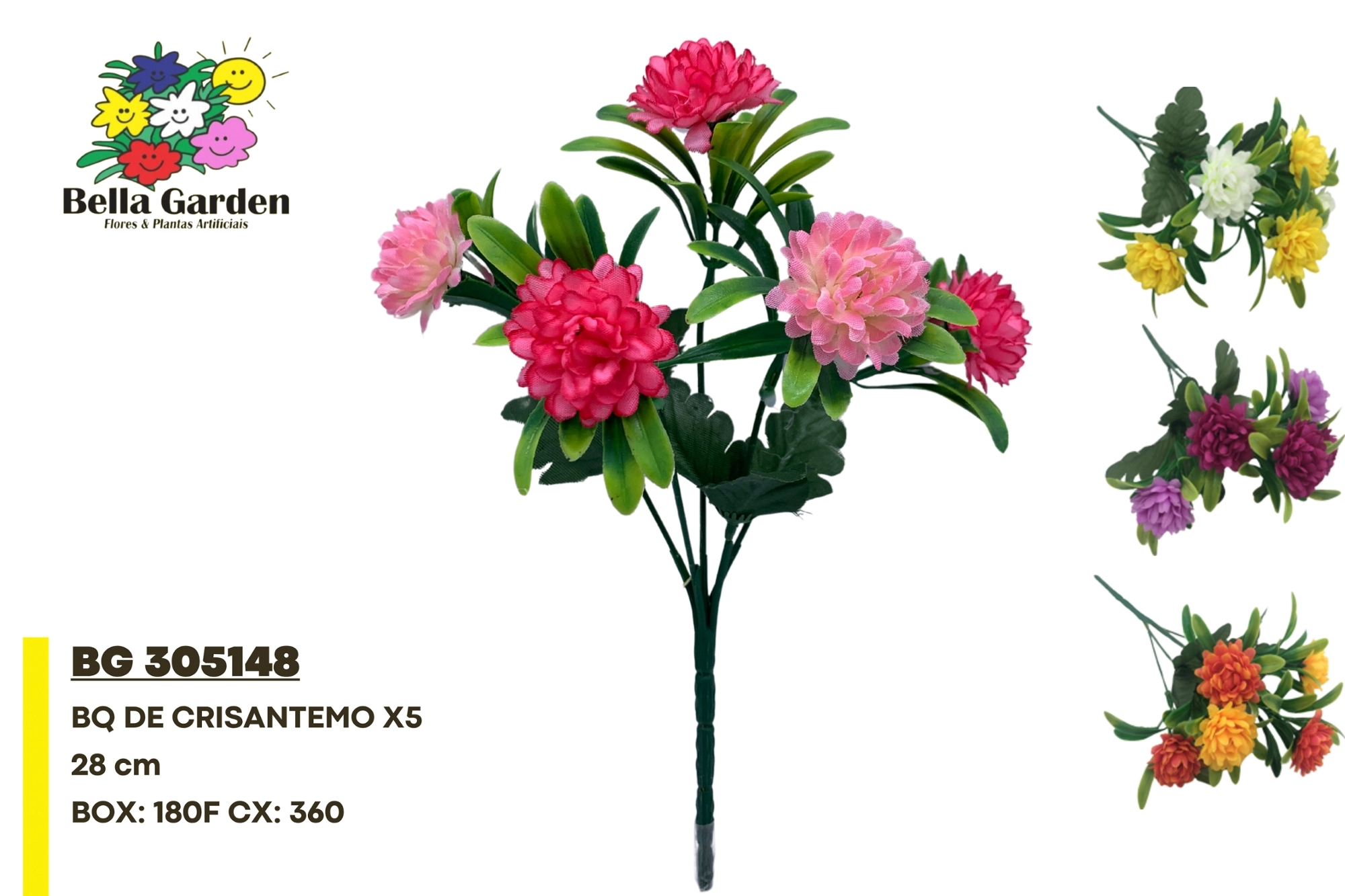 Buque Crisantemo X5 28cm Bg 305148 F.bella Flor