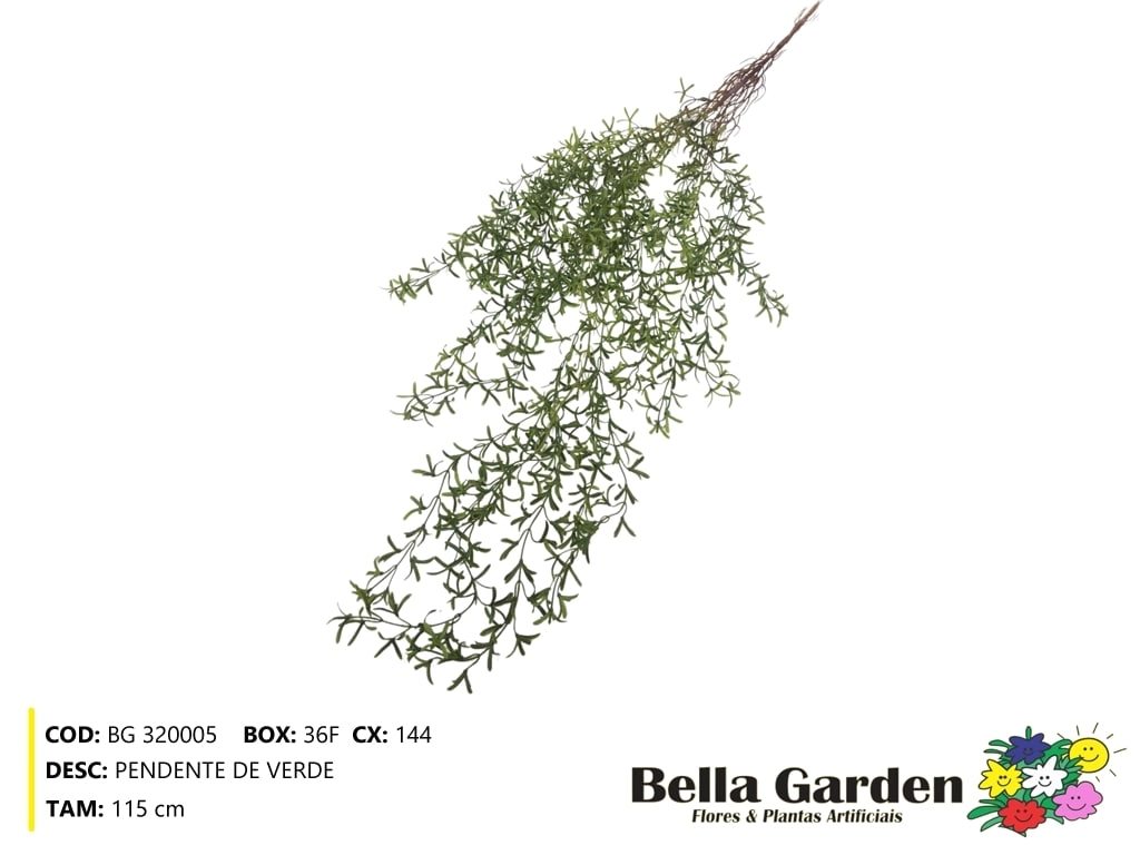Pendente Verde Bg 320005 Bella Flor