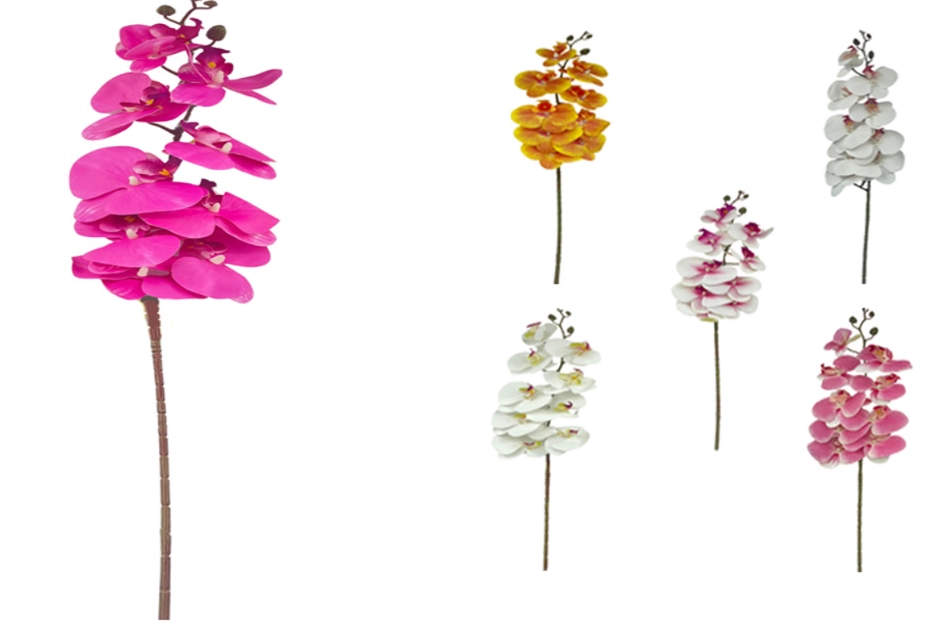 Haste Orquidea Colorida G 3d X9 104cm Bg310035 Bella Flor