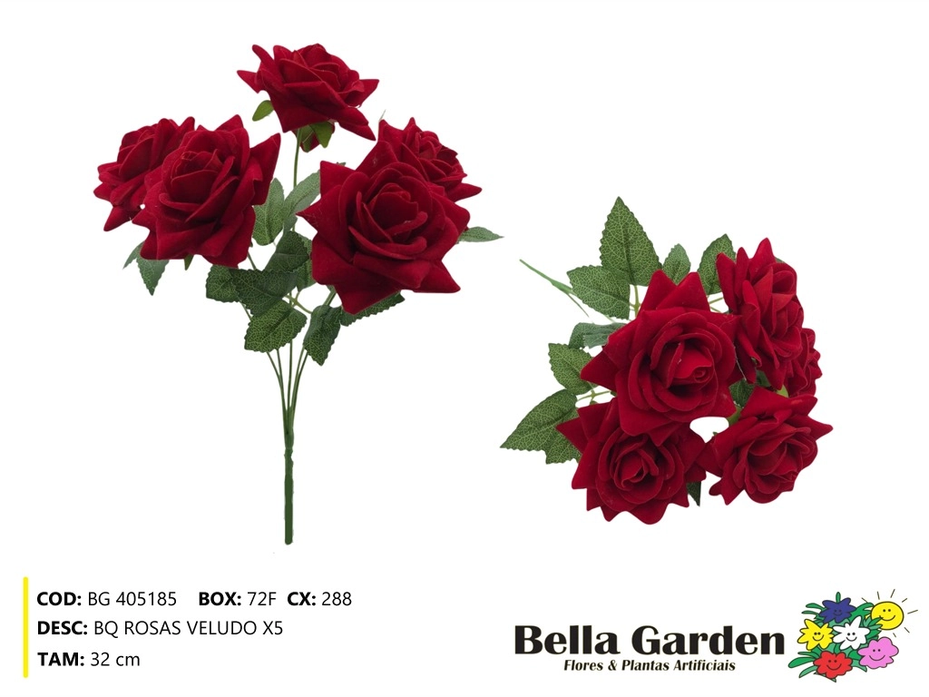 Buque Rosa Veludo Bg 405185 Bella Flor