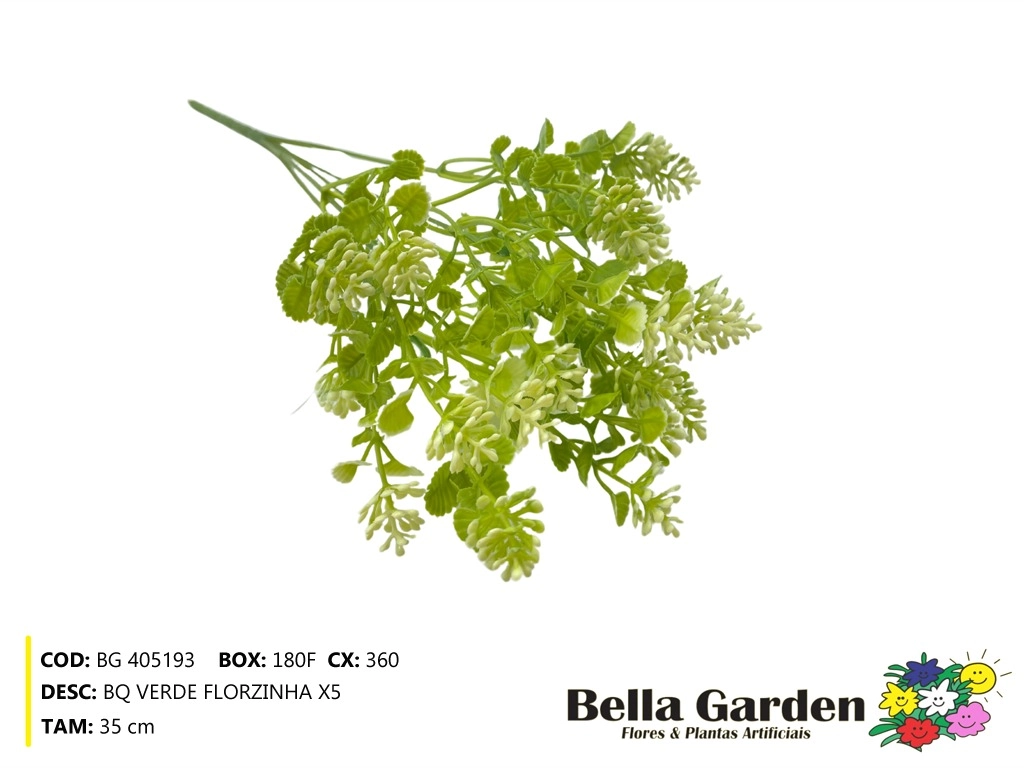 Buque Verde Florzinha X5 35cm Bg 405193 F.bella Flor