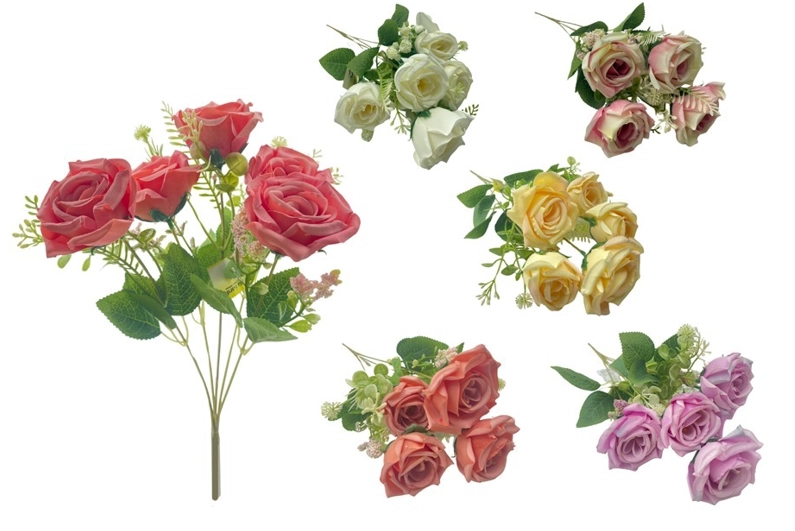 Buque Rosa X5 35cm Bg405199e Bella Flor