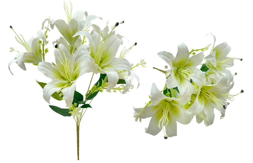 Buque Lirio Branco X7 45cm Bg305114wt Bella Flor
