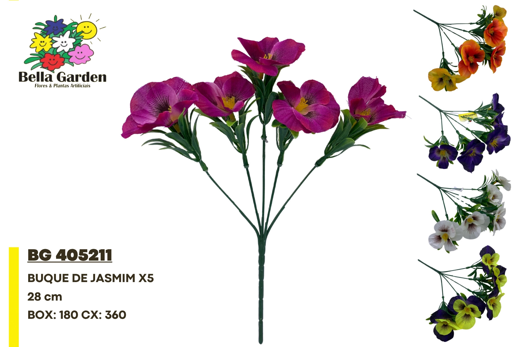 Buque Jasmim X5 28cm Bg 405211 F.bella Flor