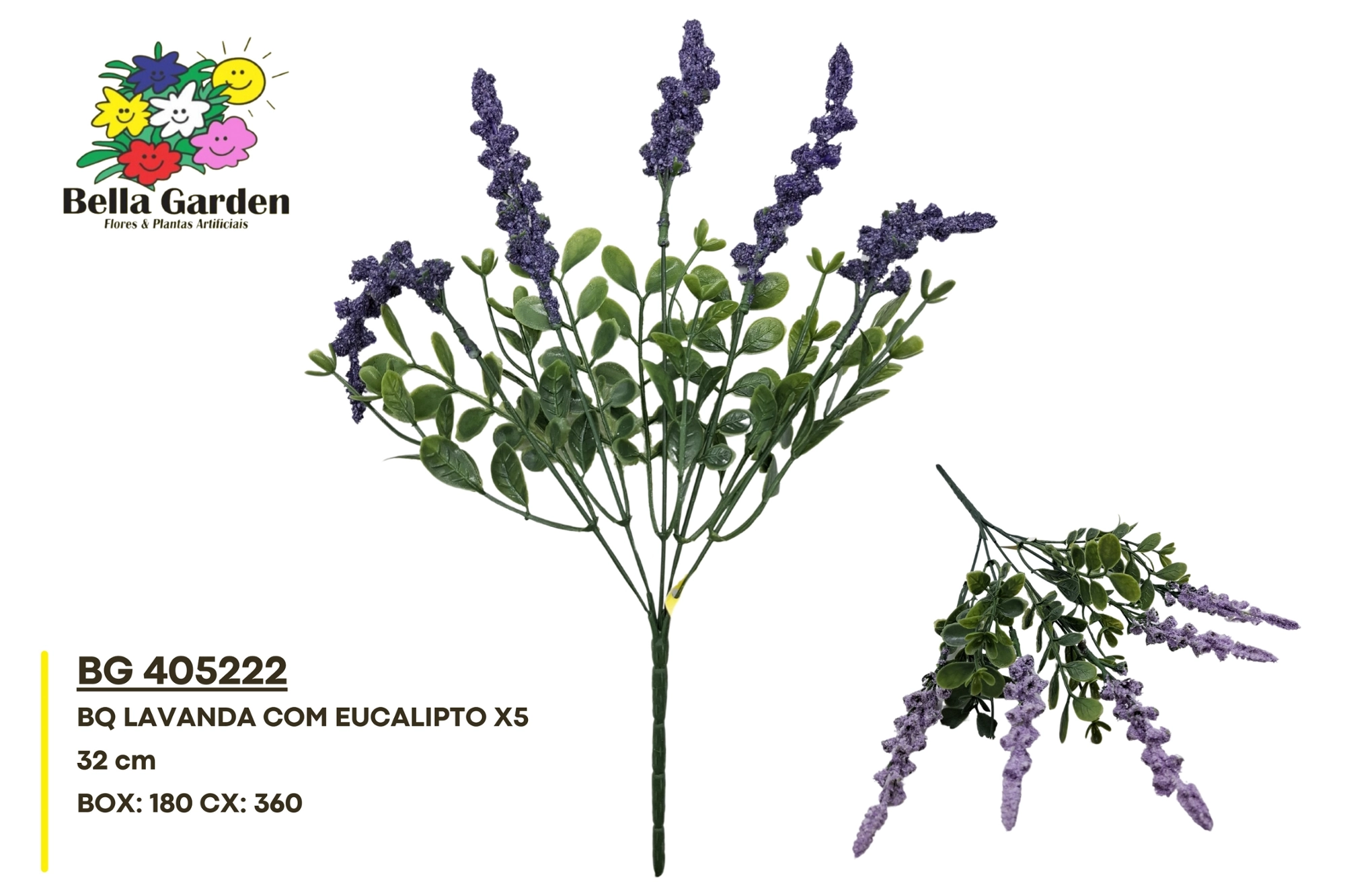 Buque Lavanda Eucalipto X5 32cm Bg 405222 F.bella Flor