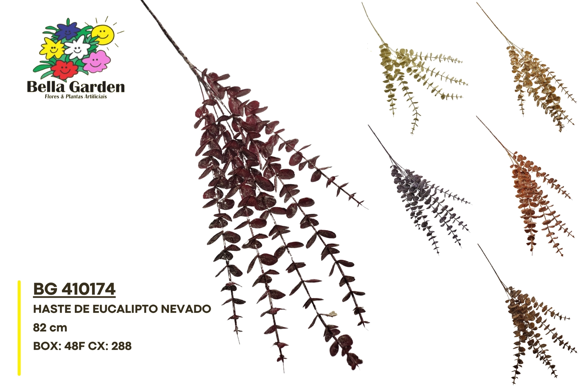Haste Eucalipto Nevado 82cm Bg 410174 F.bella Flor