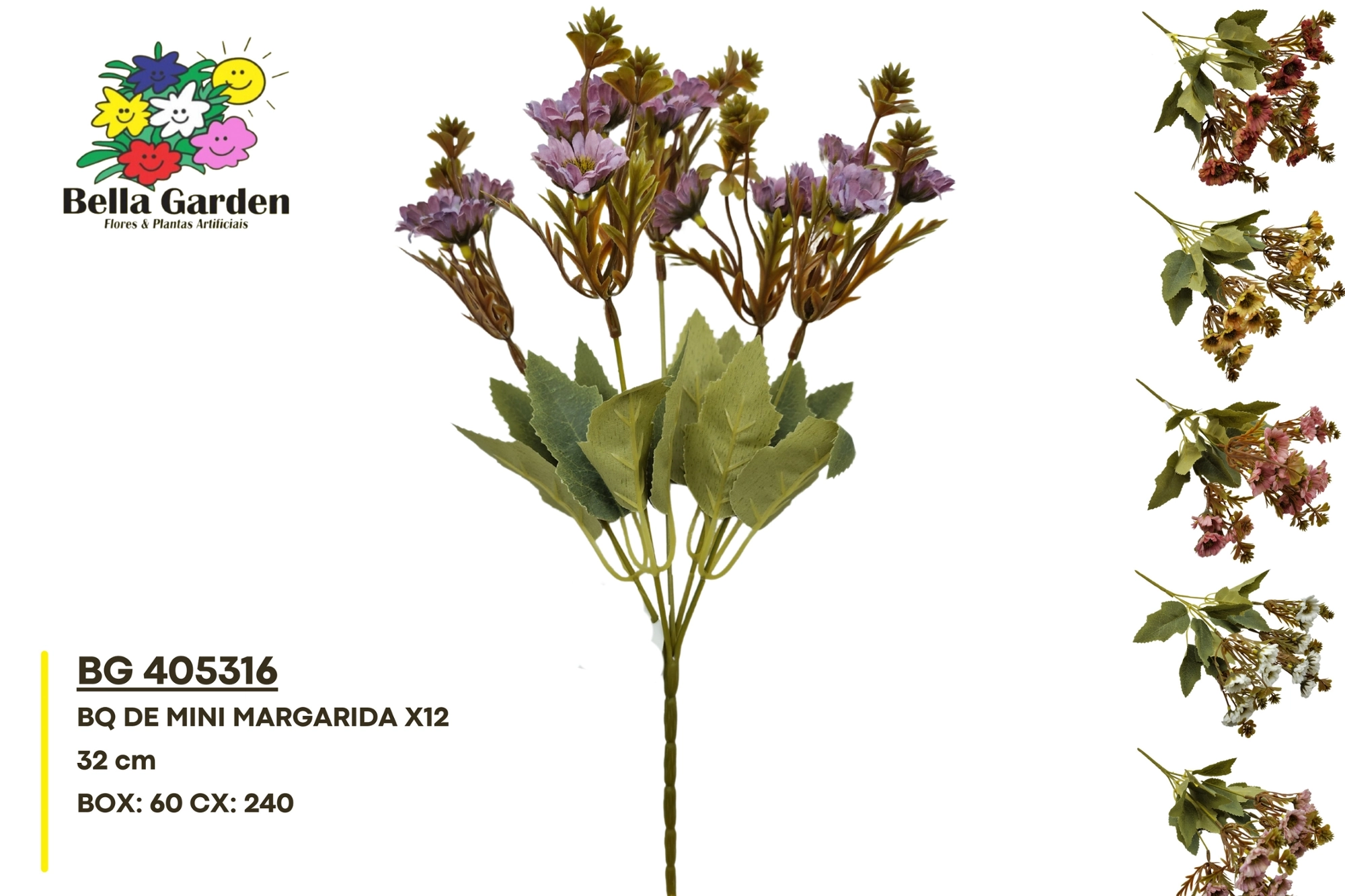Buque Mini Margarida X12 32cm Bg 405316 F.bella Flor