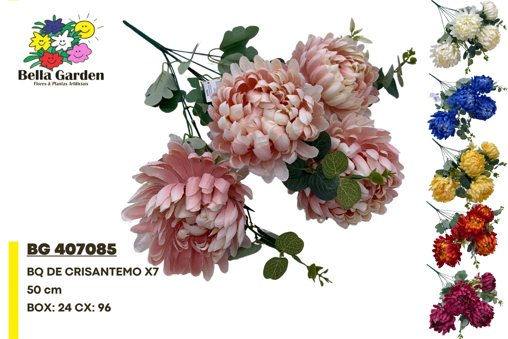 Buque Crisantemo X7 50cm Bg 407085 F.bella Flor