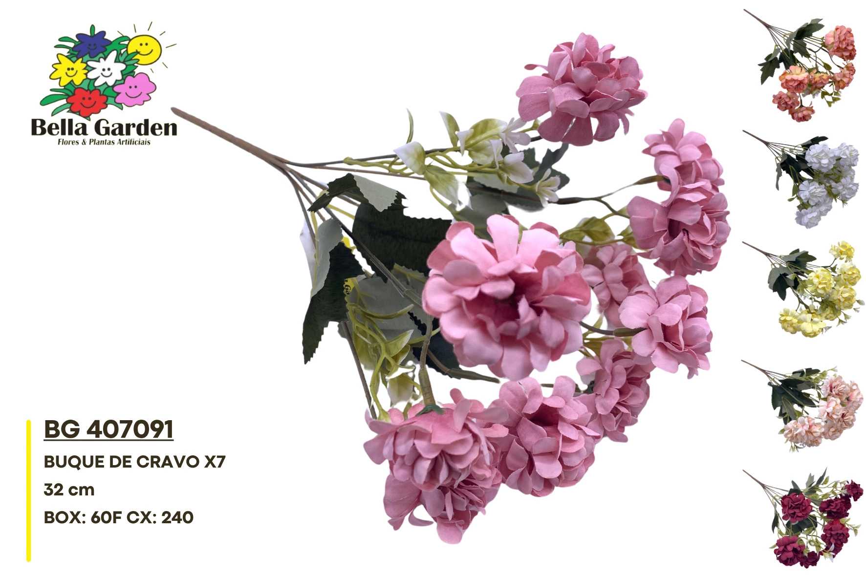 Buque Cravo X7 32cm Bg 407091 F.bella Flor