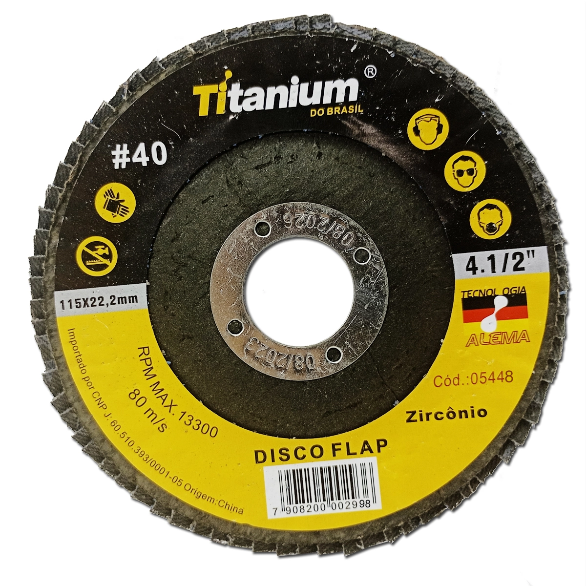 Disco Flap Ti Zirconio 4.1/2  Gr. 080 Curvo Tec Alema