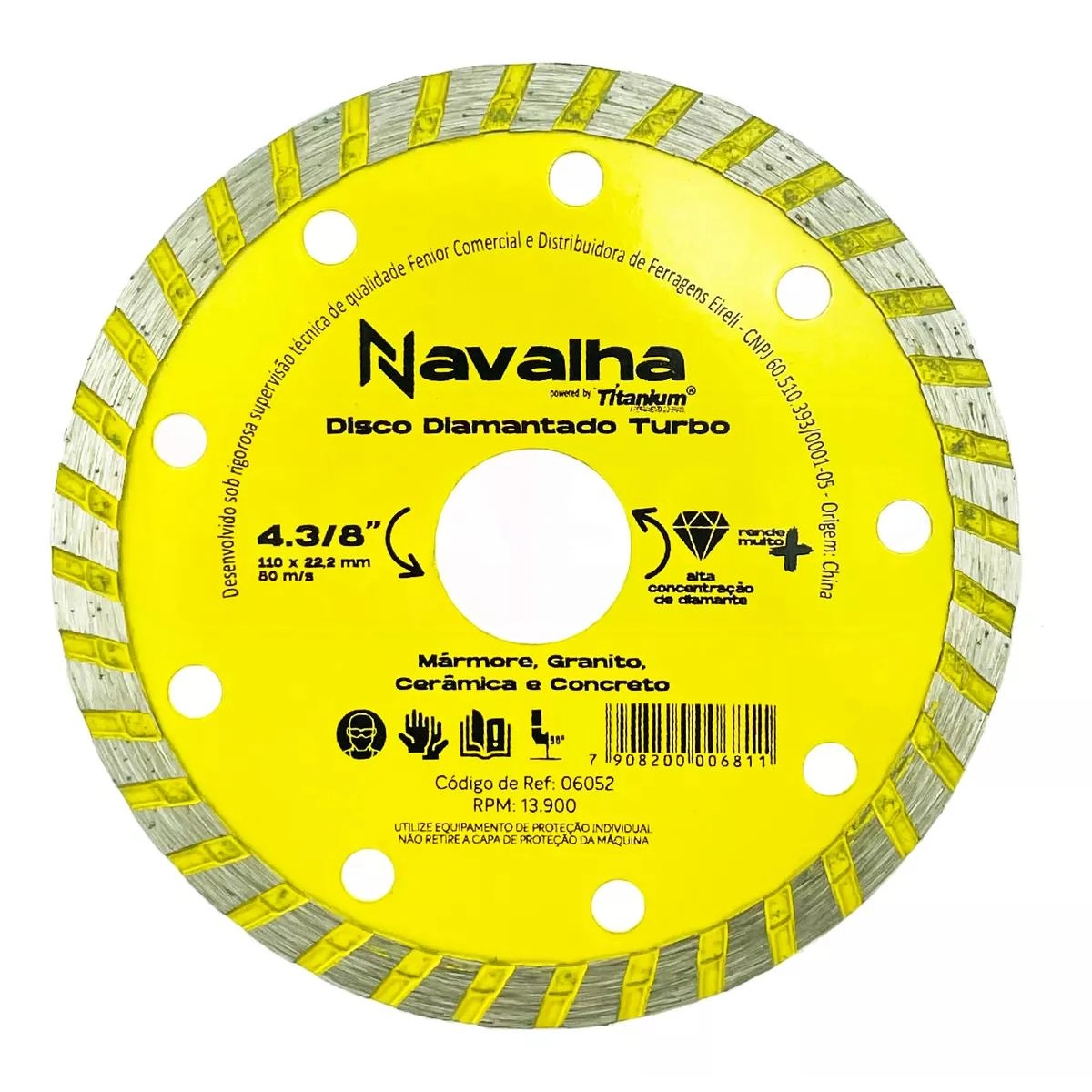 Disco Diamantado Navalha Turbo 4.3/8  X 110mm