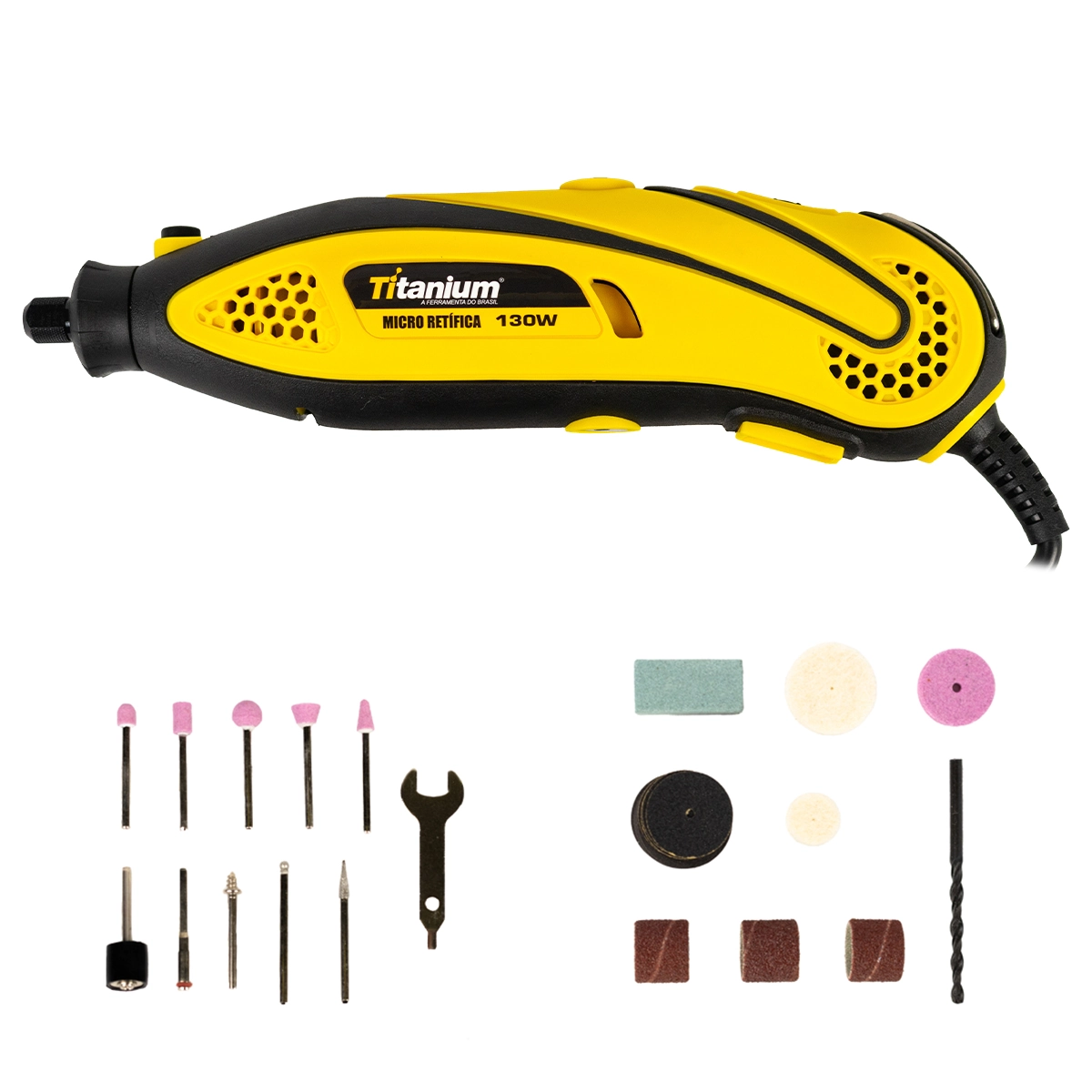 Kit Micro Retifica Ferramenta Rotativa 130w - 127v Com 40 Acessórios