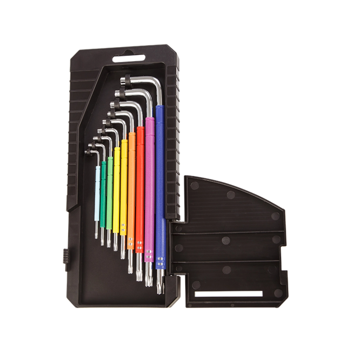 Kit Chave Torx Extra Longa Color 9 Pçs T10.T15,T20,T25,T27,T30,T40,T45,T50 Crv